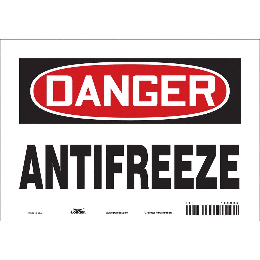 CONDOR Safety Sign,7 inx10 in,Vinyl 486A85