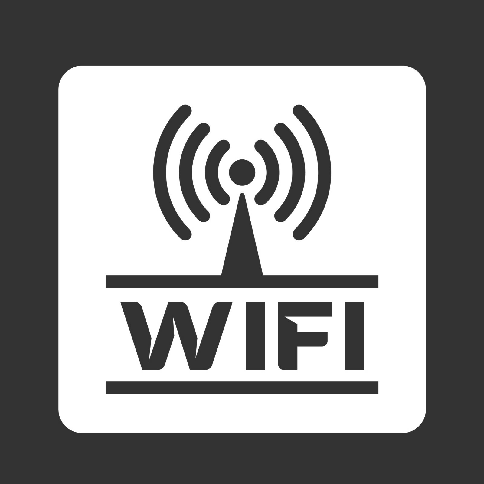 Free Wi-Fi Decal Hot Spot Sticker Window Wall White Decal WIFI Store Retail Sign