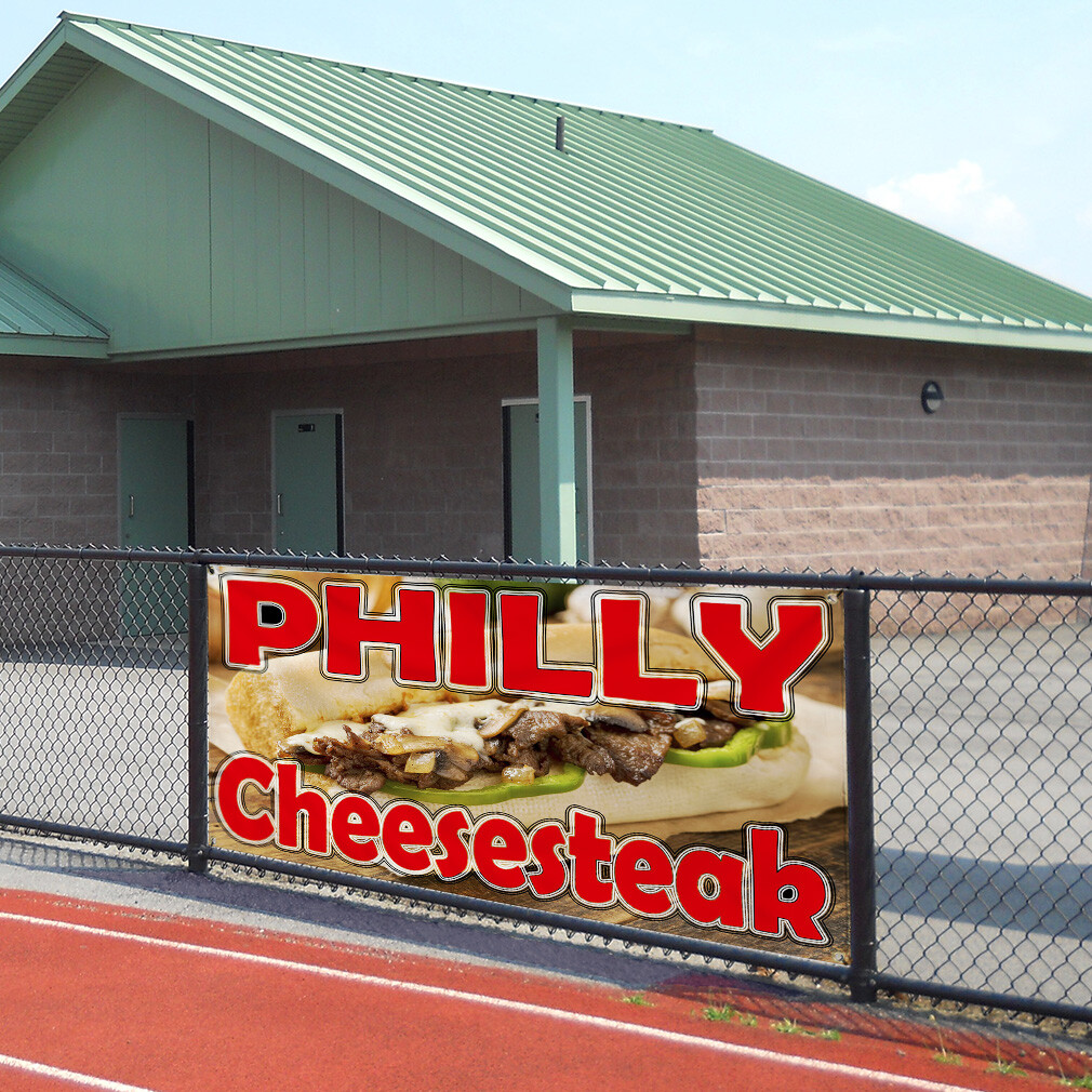 Vinyl Banner Multiple Sizes Philly Cheese Steak Restaurant Food Bar Outdoor