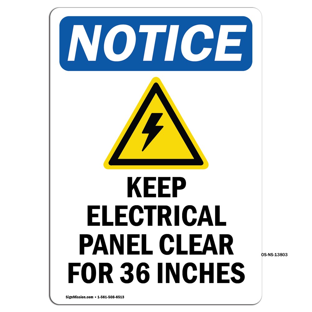 Keep Electrical Panel With Symbol OSHA Notice Sign Metal Plastic Decal