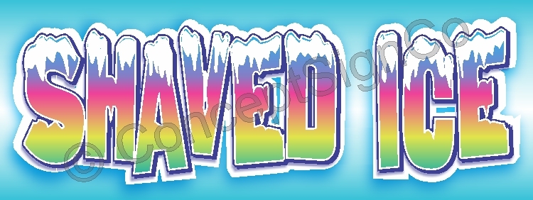 3’x8′ SHAVED ICE BANNER Sign Snow Sno Cones Hawaiian Concessions Stand Fair Cold