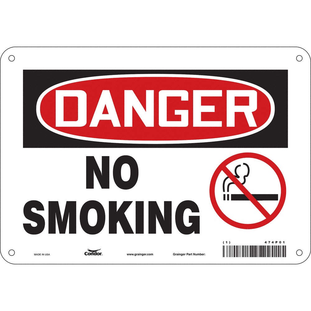CONDOR 474P01 Safety Sign,7 inx10 in,Polyethylene 474P01