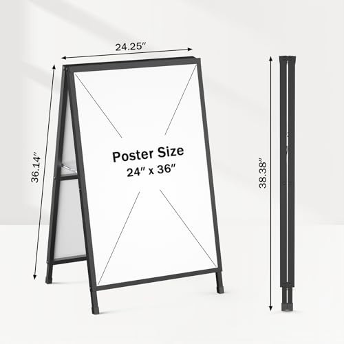 Heavy Duty 24×36 Inch A-Frame Sign Holder, Double-Sided Outdoor Sandwich Board