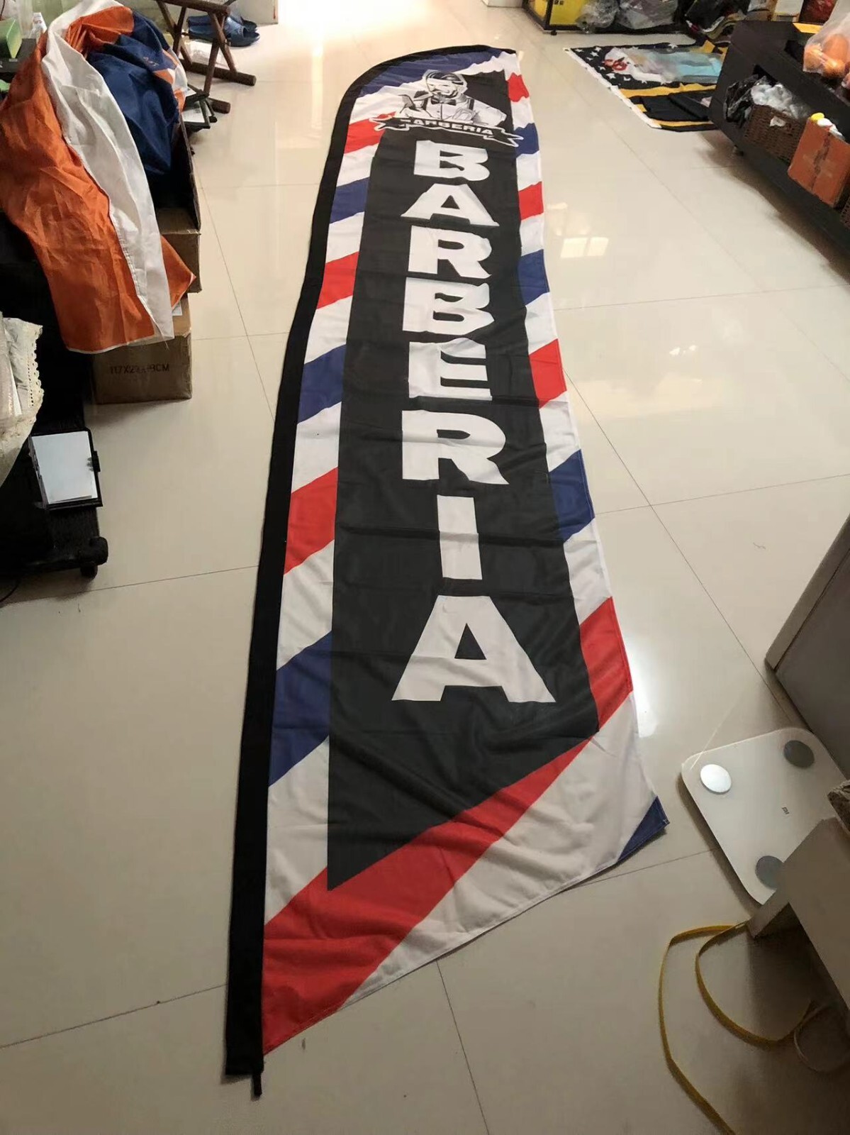 Barber Shop Swooper Flag 50 x 200 cm (2X6ft) Feather Super Bow Banner