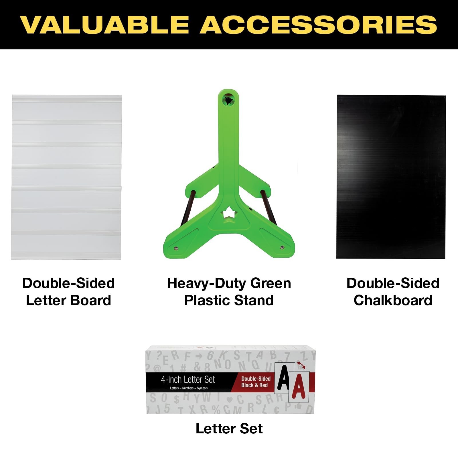 Swinging Changeable Message Sidewalk Sign: 24″ x 36″ Sign with 792 Pre-Cut Do…
