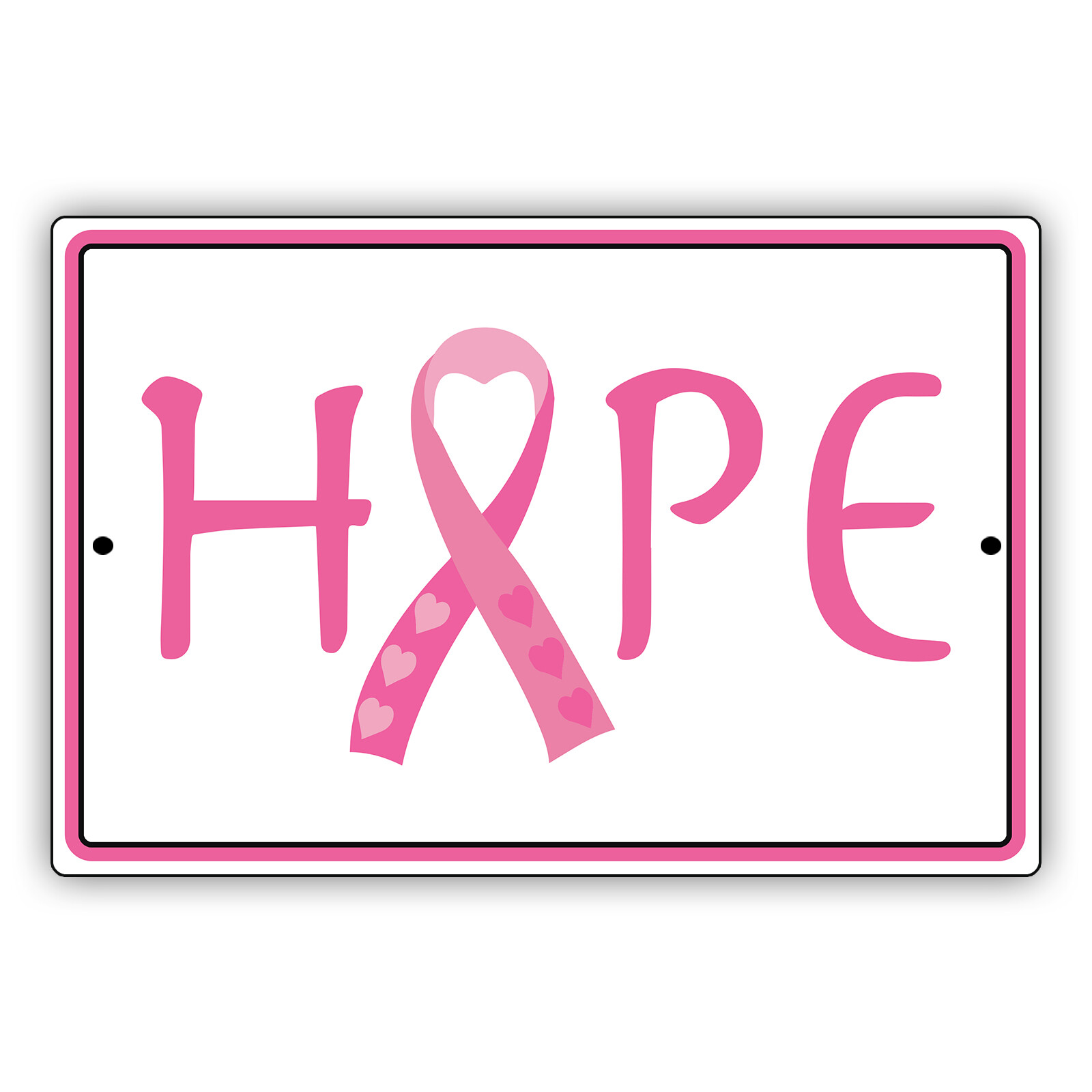 Survivor Sign, Hope Pink Ribbon Breast Cancer Awareness Novelty Metal Sign