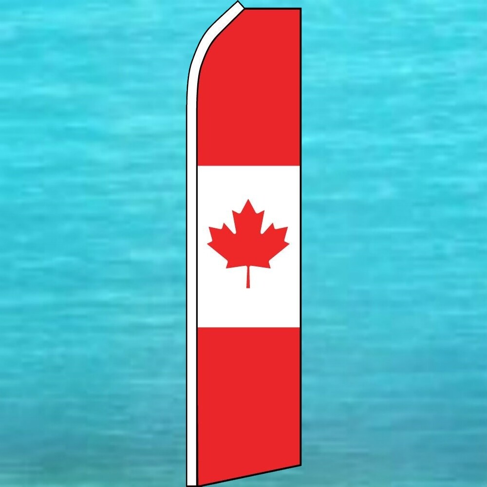 CANADA CANADIAN FLUTTER FLAG Tall Curved Advertising Banner Sign Feather Swooper
