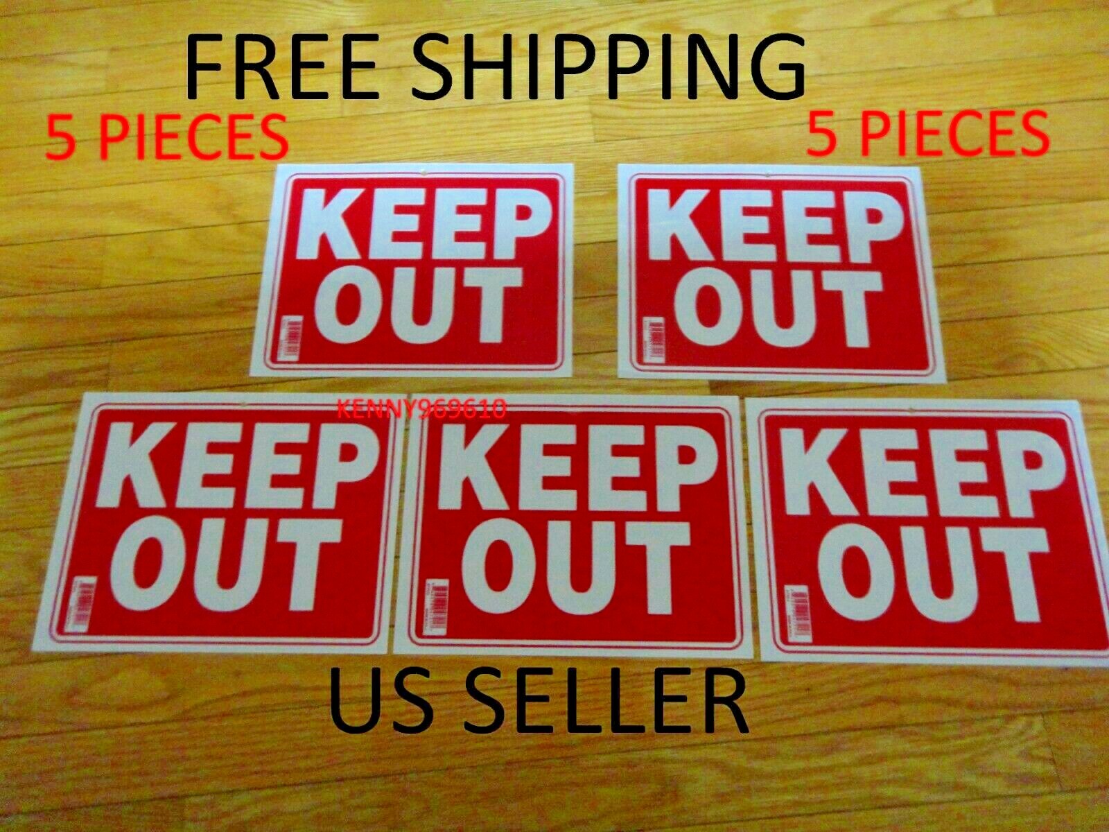5 Pcs Red & White Flexible Plastic ” KEEP OUT ” Sign 9 x 12 Inch S15 US Seller