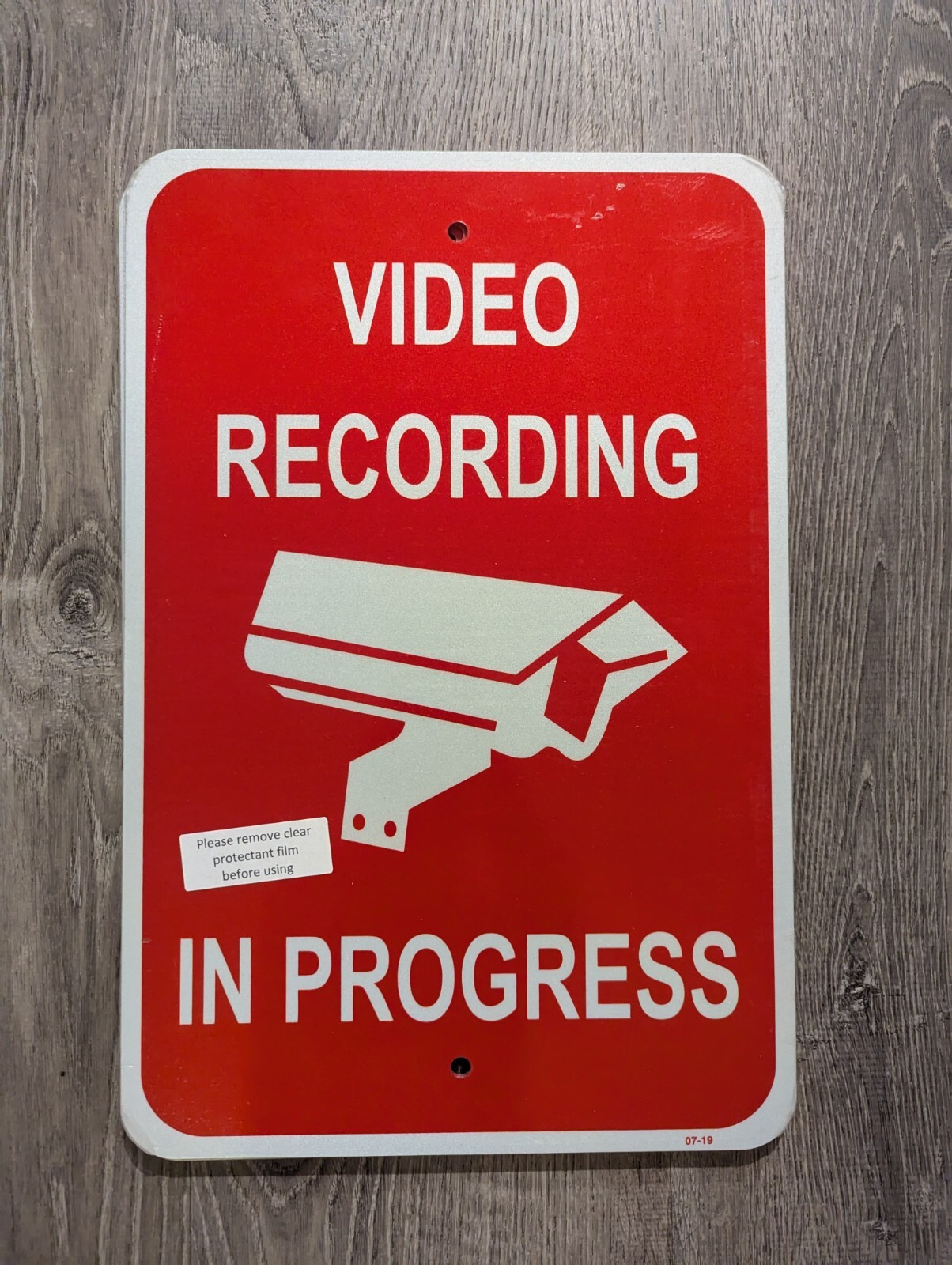 Video Recording In Progress (4) 12×18 & (2) 18×18 Aluminum Reflecting Signs