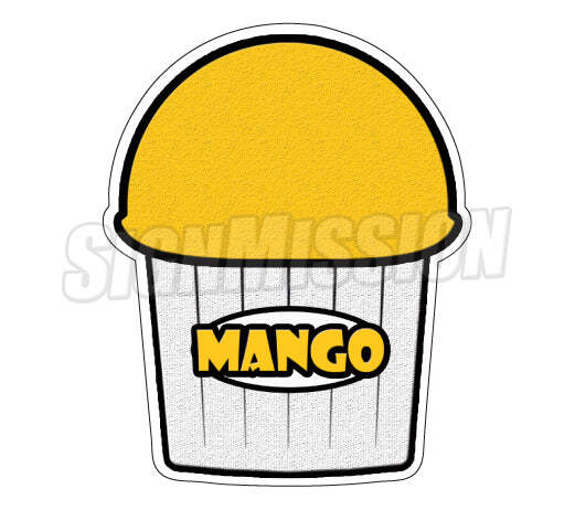 MANGO FLAVOR Italian Ice Die-Cut Decal shaved ice cart stand sticker