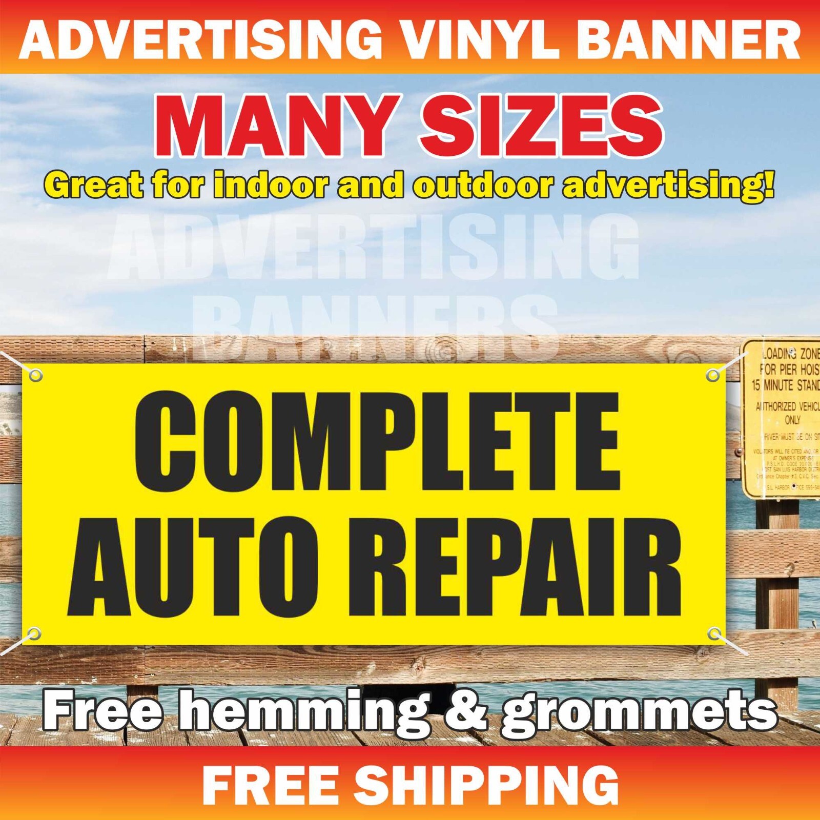 COMPLETE AUTO REPAIR Advertising Banner Vinyl Mesh Sign car service shop garage