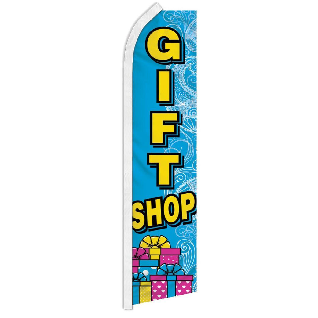 10 x “GIFT SHOP” advertising super flag swooper banner business sign store
