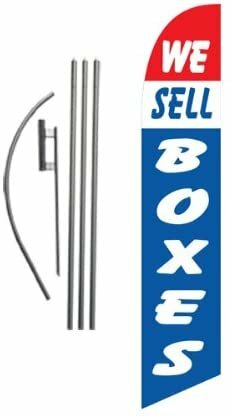We Sell Boxes Feather Banner Swooper Flag Set with 15 foot Flag Pole Kit and…