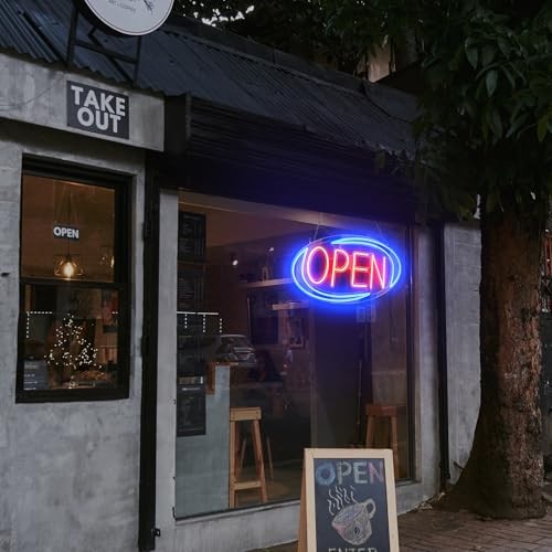 Open Signs for Business,Neon Open Sign Led,32″x 16″,Remote Control Open/Closed
