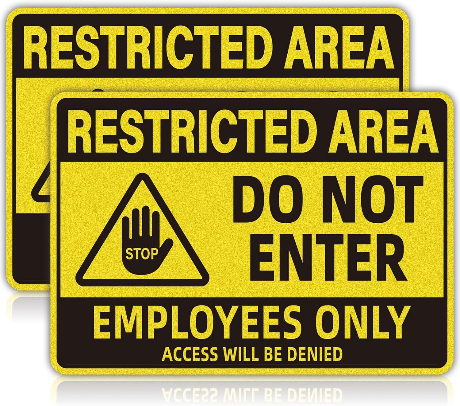 Restricted Area Employees Only Office Sign 10×7 Workshop Safety Decals 2 Pack
