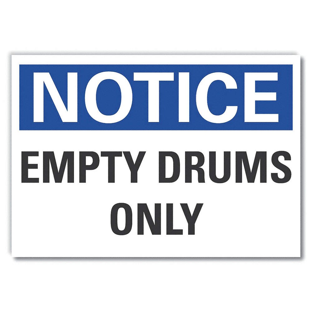 LYLE LCU5-0097-ED_14x10 Notice Sign,10inx14in,Non-PVC Polymer 456J72