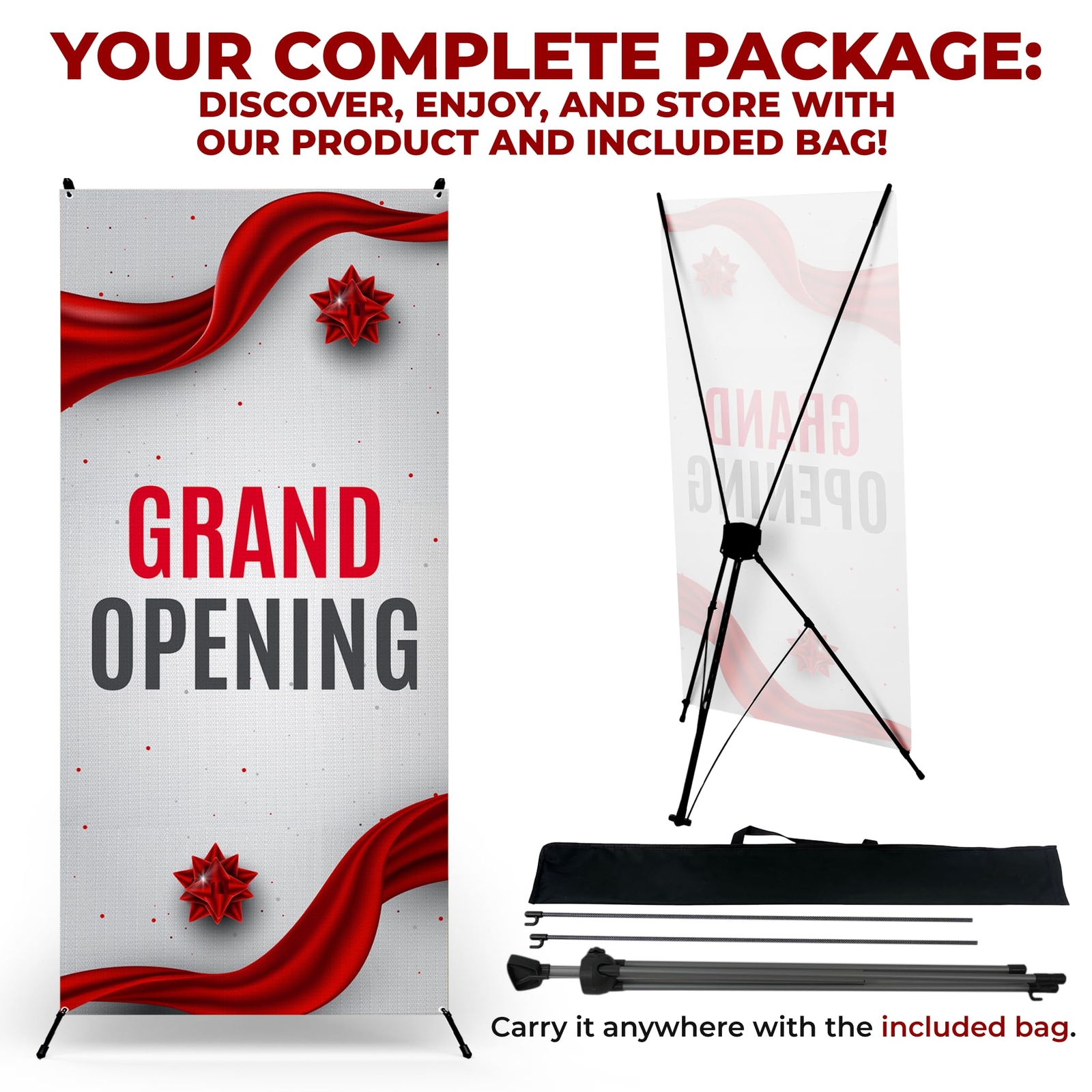 Events Sign Adjustable X Banner Stand | UV-Water Resistant Stand with Cover