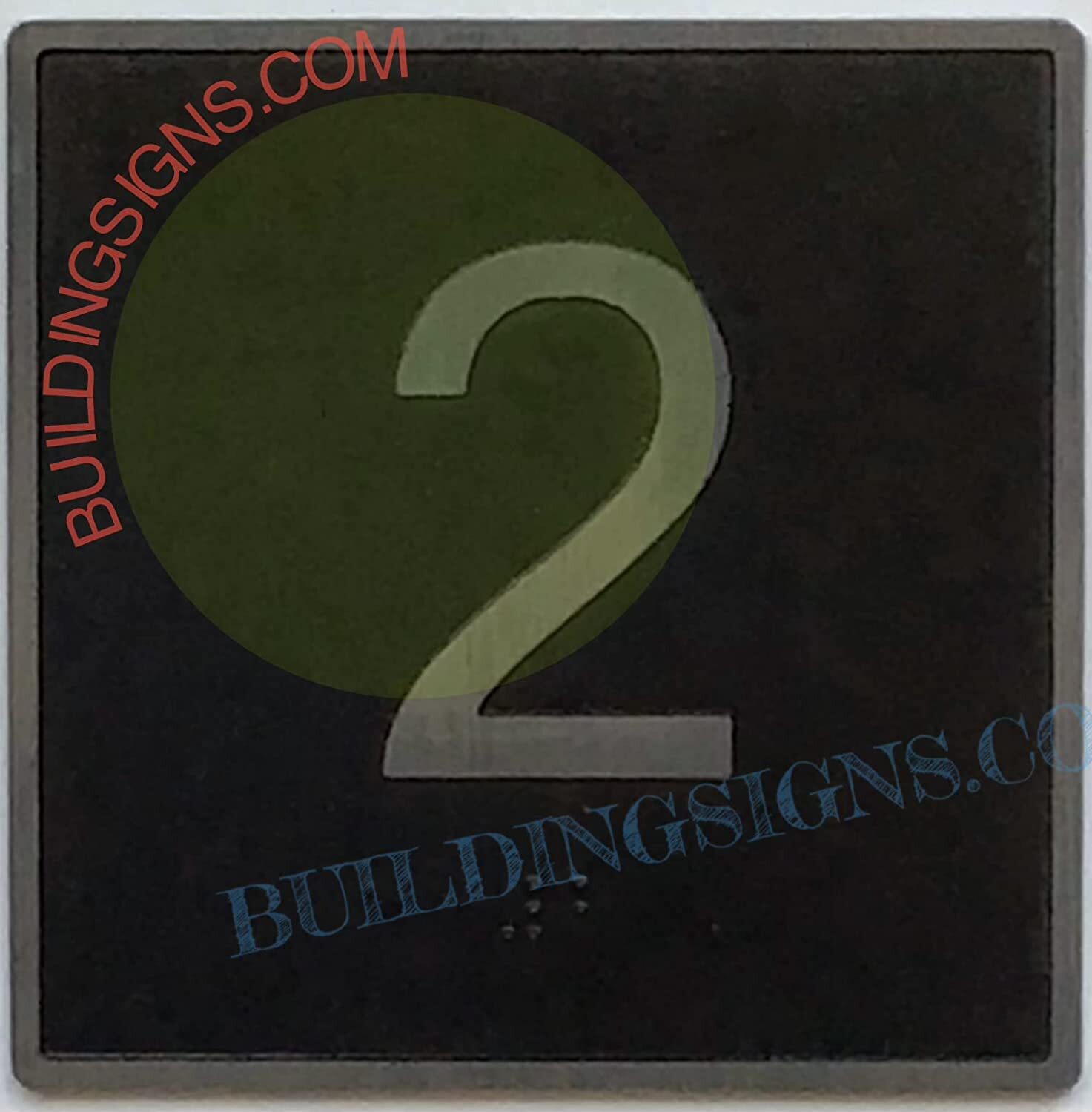 ELEVATOR FLOOR NUMBER 2 SIGN- ELEVATOR JAMB PLATE FLOOR 2 SIGN -REF24-1027