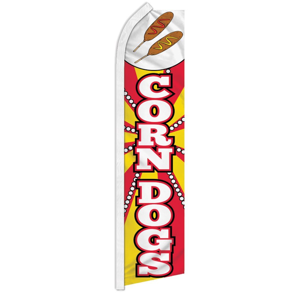 CORN DOGS advertising super flag polyester banner sign *POLE NOT INCLUDED*