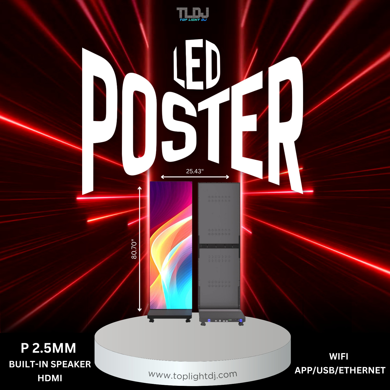 LED Poster Display Built-In Speakers w/ Road Case (SALE!!!!)