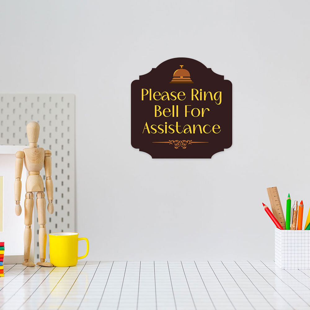 Heritage Plus Please Ring Bell For Assistance Wall or Door Sign | Home & Office