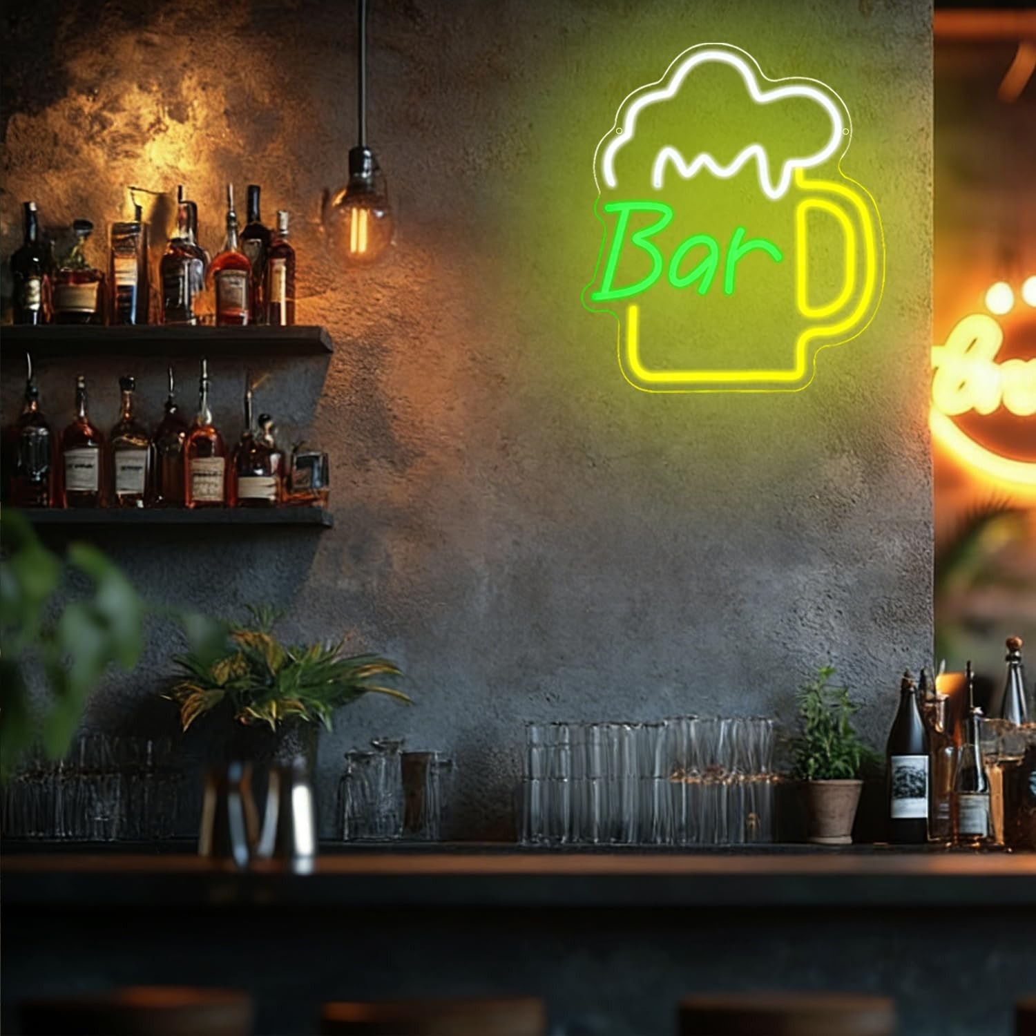 Beer Bar Neon Sign for Wall Decor Beer Neon Light Bar Led Signs Colorful Neon…