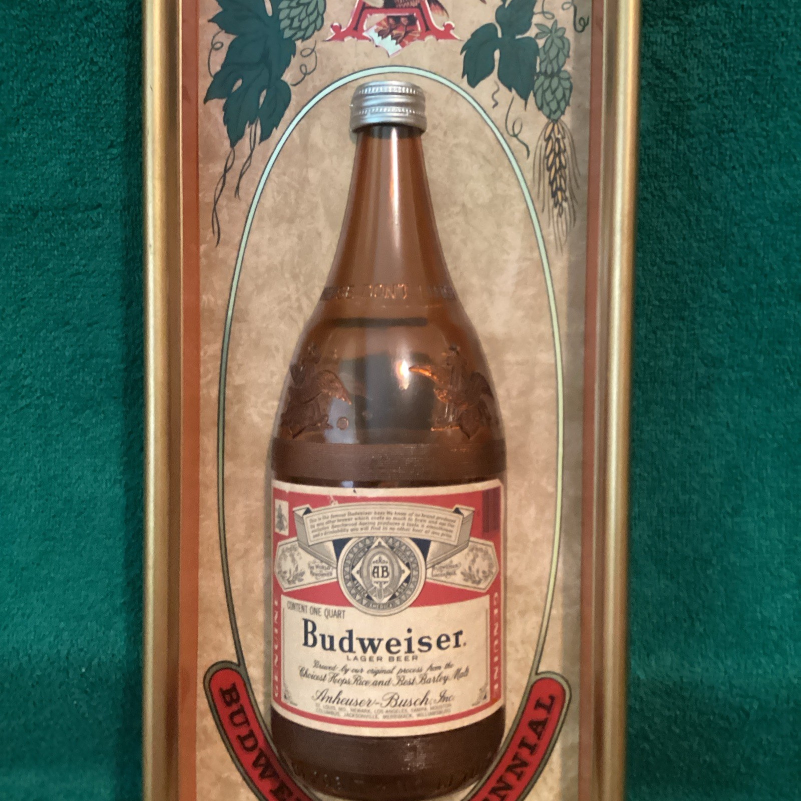 Budweiser Centennial Sign Store Display vintage beer bottle 32oz Bottle