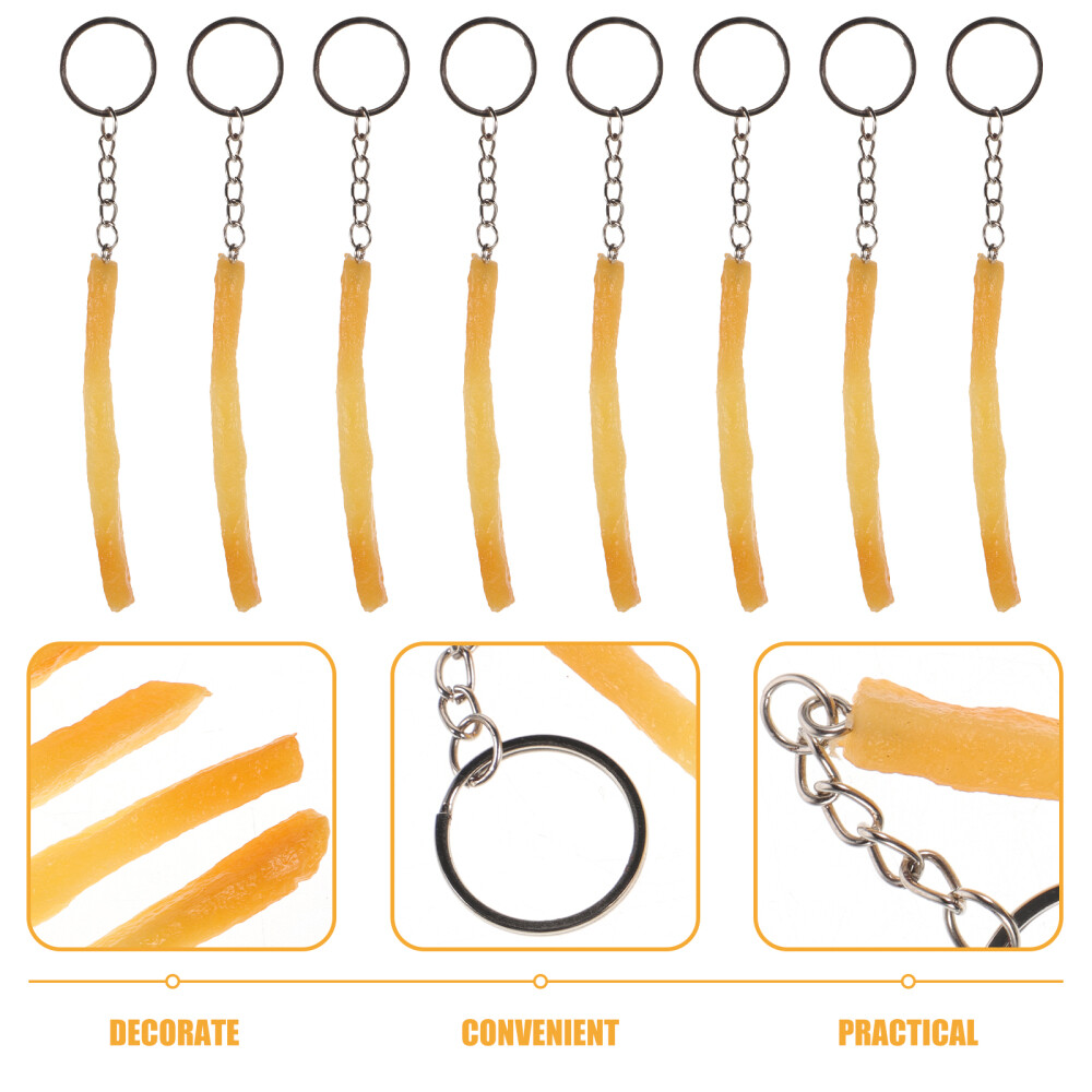 8 Pcs French Fries Keychain Appealing Keychains Simulation Food Miss