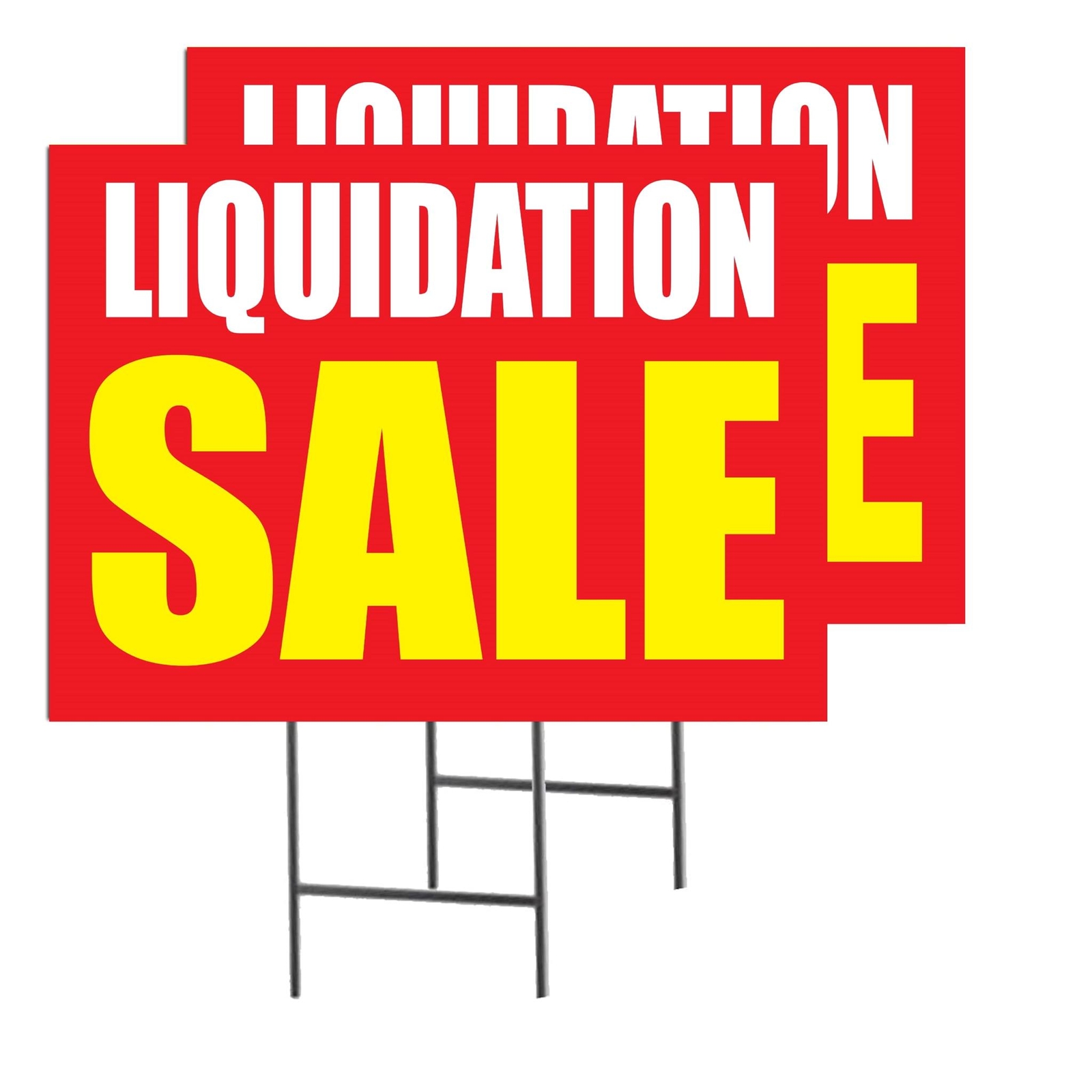 Liquidation Sale | 2 Pack | Sidewalk Yard Sign with Metal Stakes | 24″w x 18″h