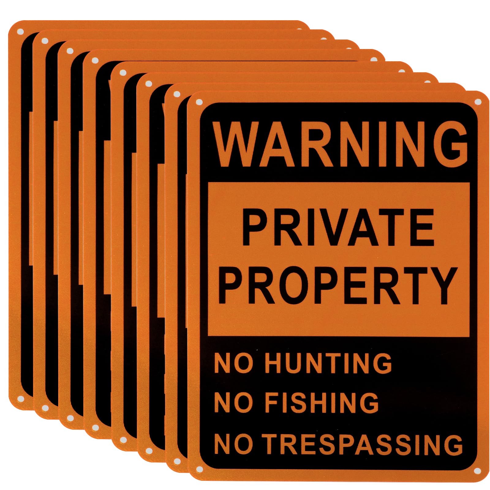 8Pcs No Trespassing Signs Private Property Weatherproof 10×7” Reflective Alum…