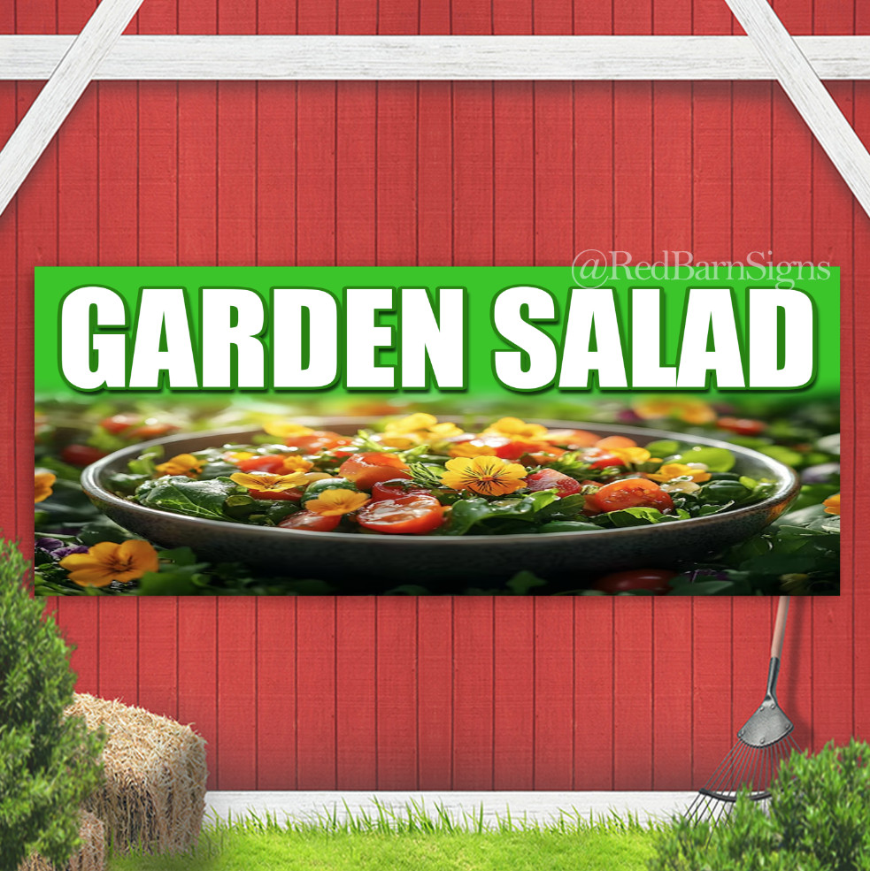Garden Salad Indoor Outdoor Banner Sign with grommets