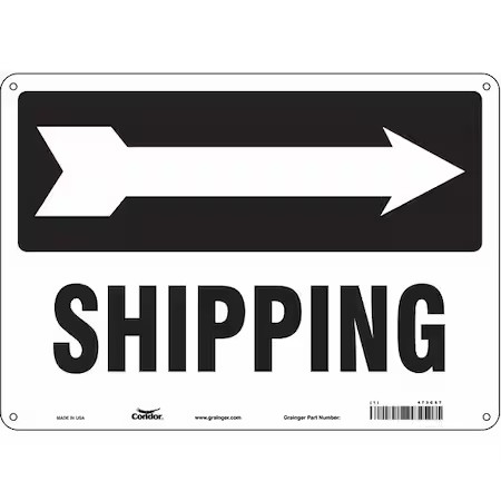 Condor 473C57 Shipping W/Symbol, 14 In W X 10 In H, Horizontal Rectangle,