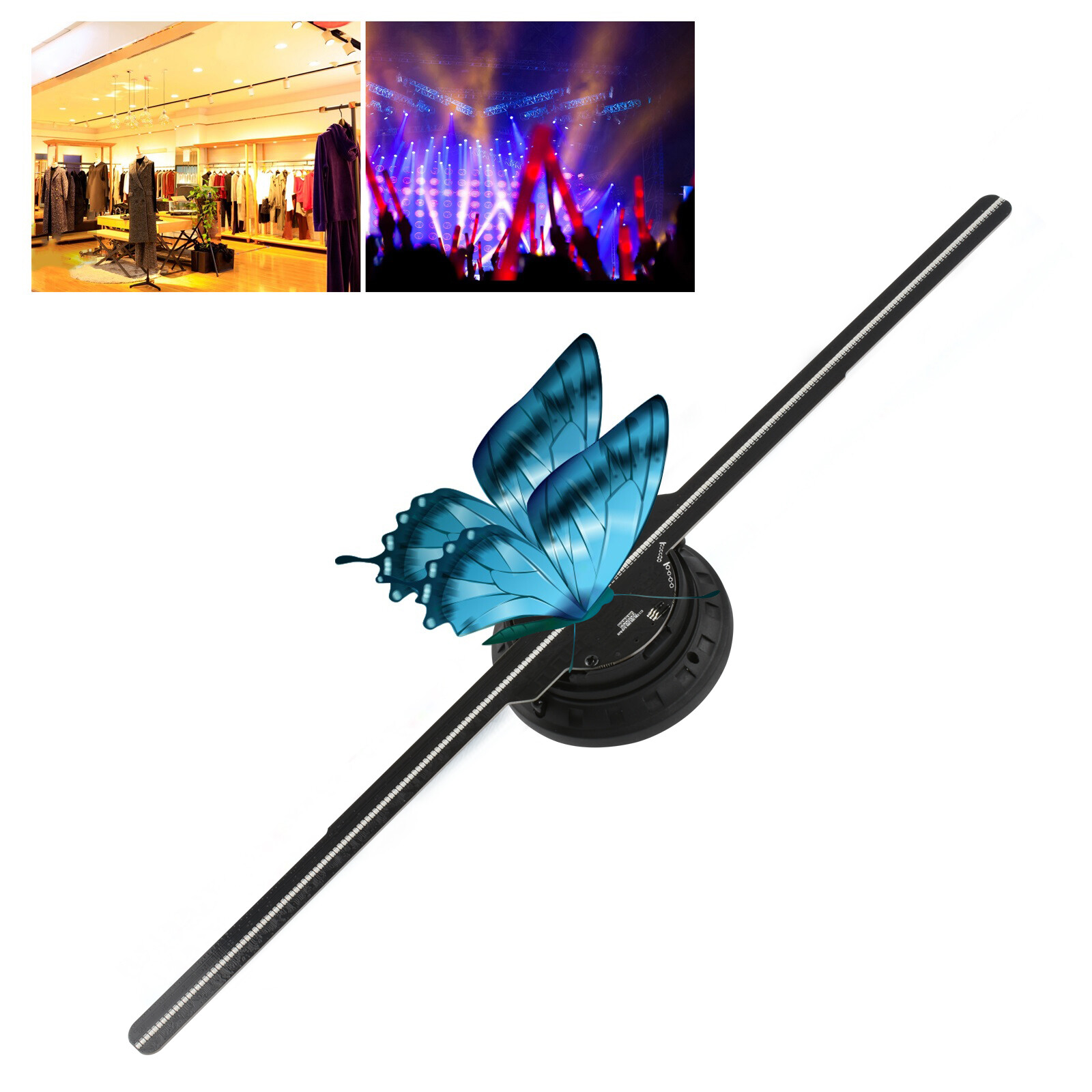 42cm WiFi 3D Holographic Projector LED Fan Hologram Advertising + Remote Control