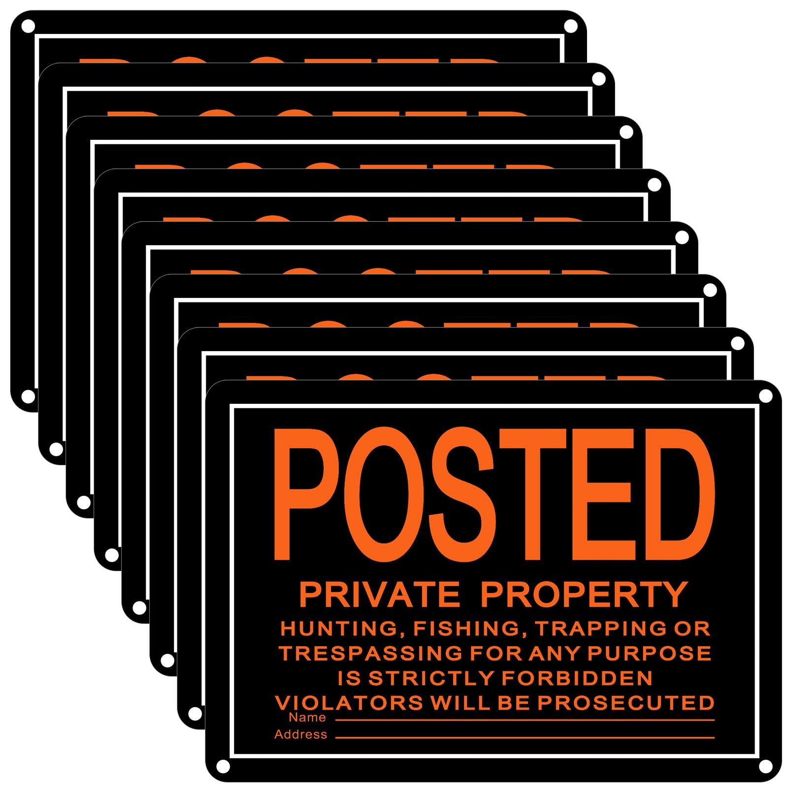 Tandefio 8 Pcs No Trespassing Signs Private Property-10×7 Inches Rust-Free Al…