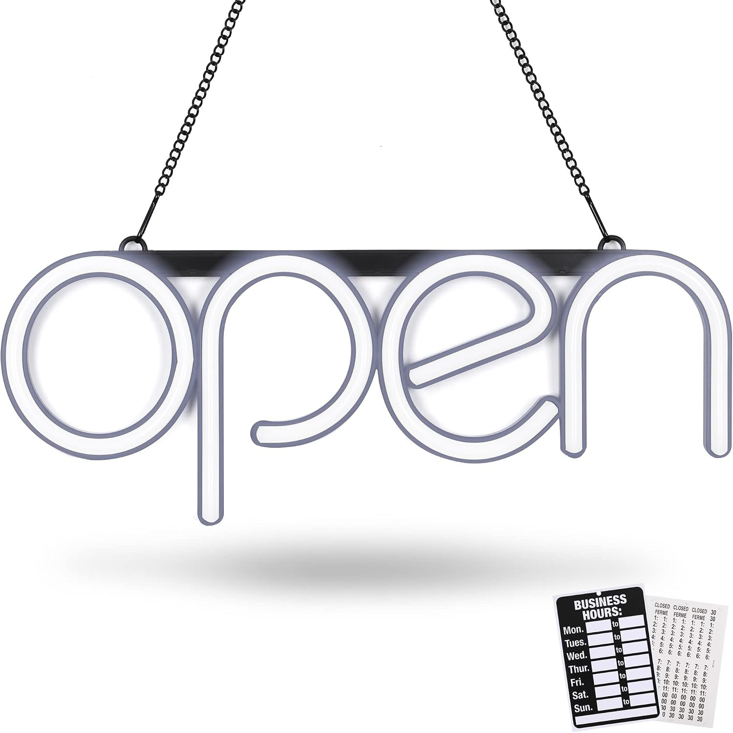 LOSTRONAUT LED Neon Open Sign Light to Advertise Storefront, Business, Office, S