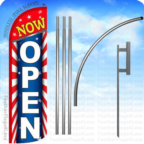 NOW OPEN – Windless Swooper Feather Flag 15′ KIT Banner Sign – Starburst rq