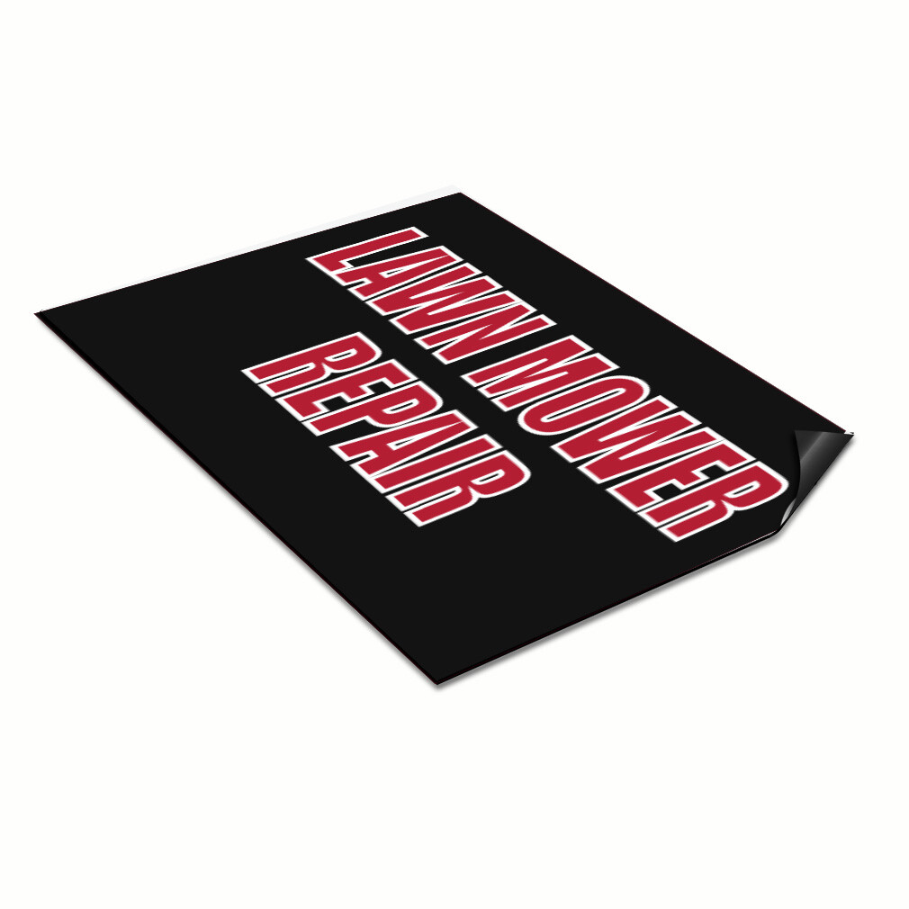Car Magnet Set of 2 Lawn Mower Repair Advertising Printing Industrial Sign