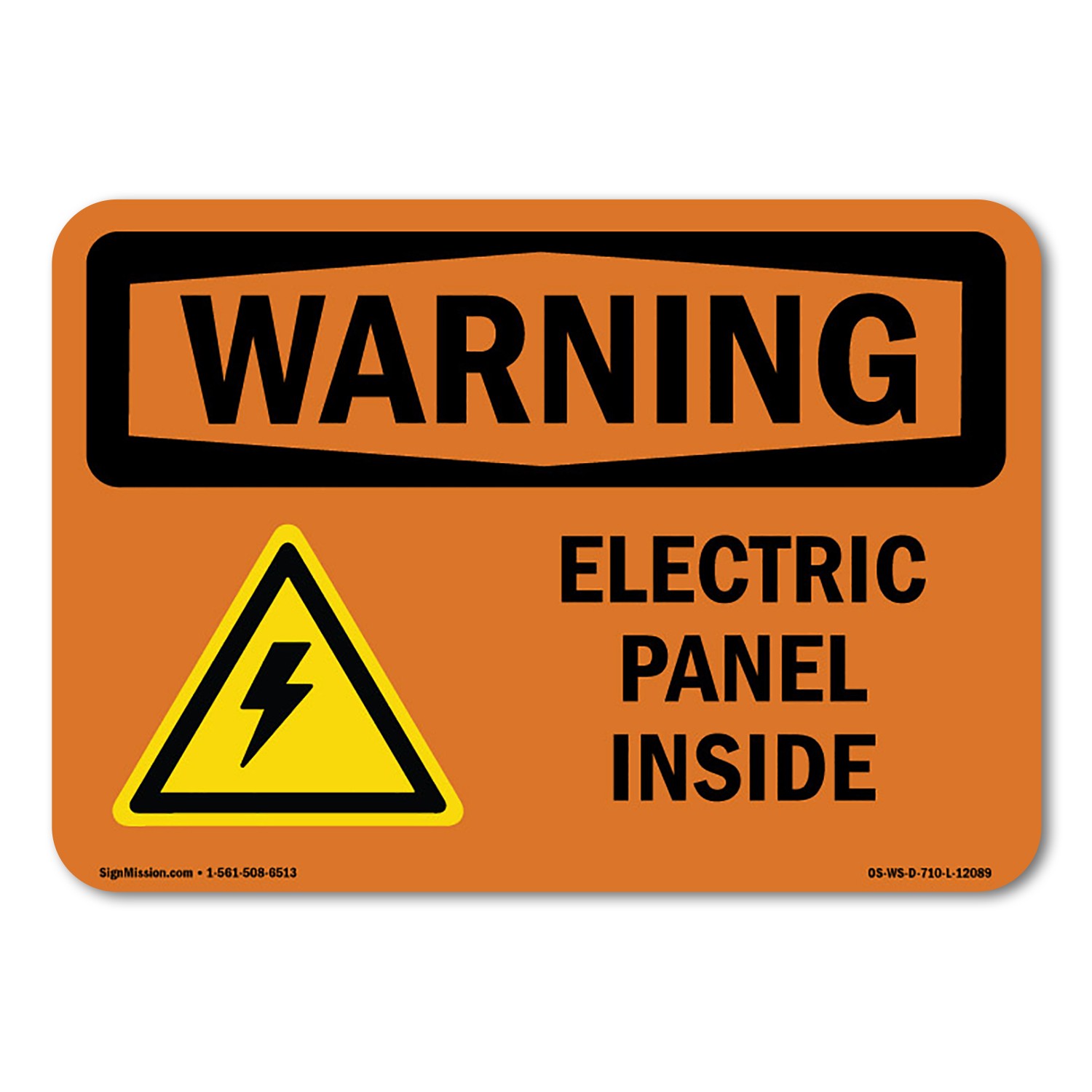 Electric Panel Inside ANSI Warning Sign Metal Plastic Decal