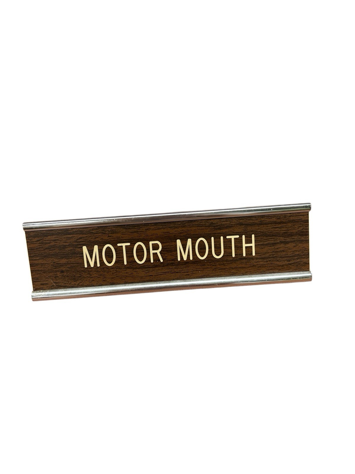 Motor Mouth Office Envy Retro Desk Sign Gag Gift White Elephant Office Humor