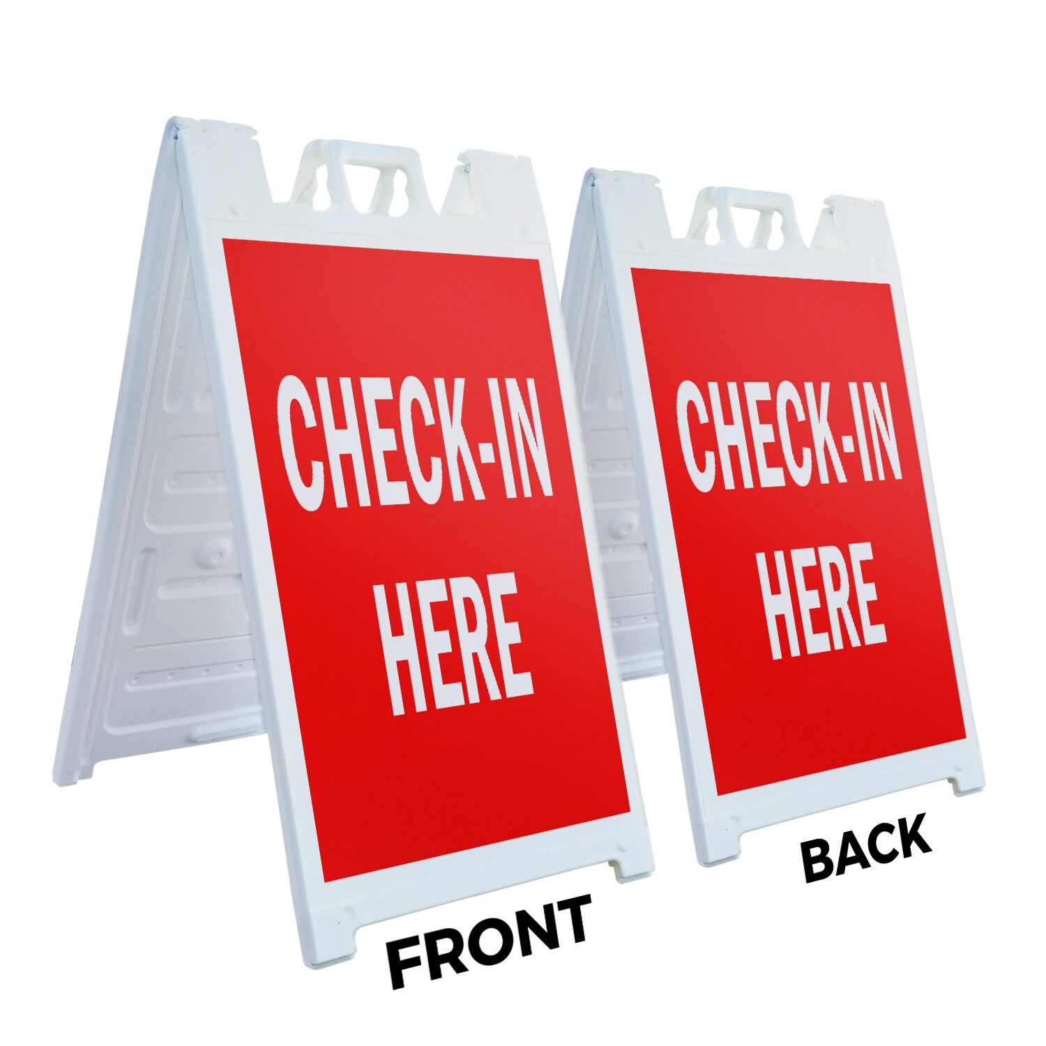 A-frame Sidewalk Check-in Here 24″ x 36″ Double Sided A-Frame Sidewalk Sign