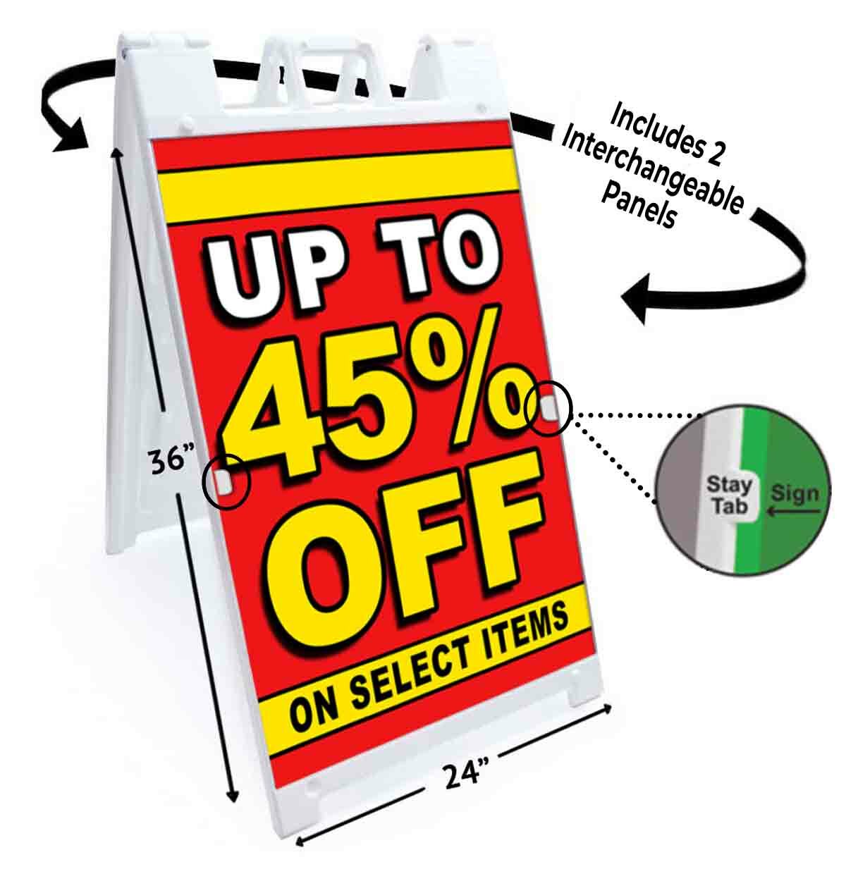 UP TO 45% OFF ON SELECT ITEMS Signicade 24×36 Aframe Sidewalk Sign Banner Decal