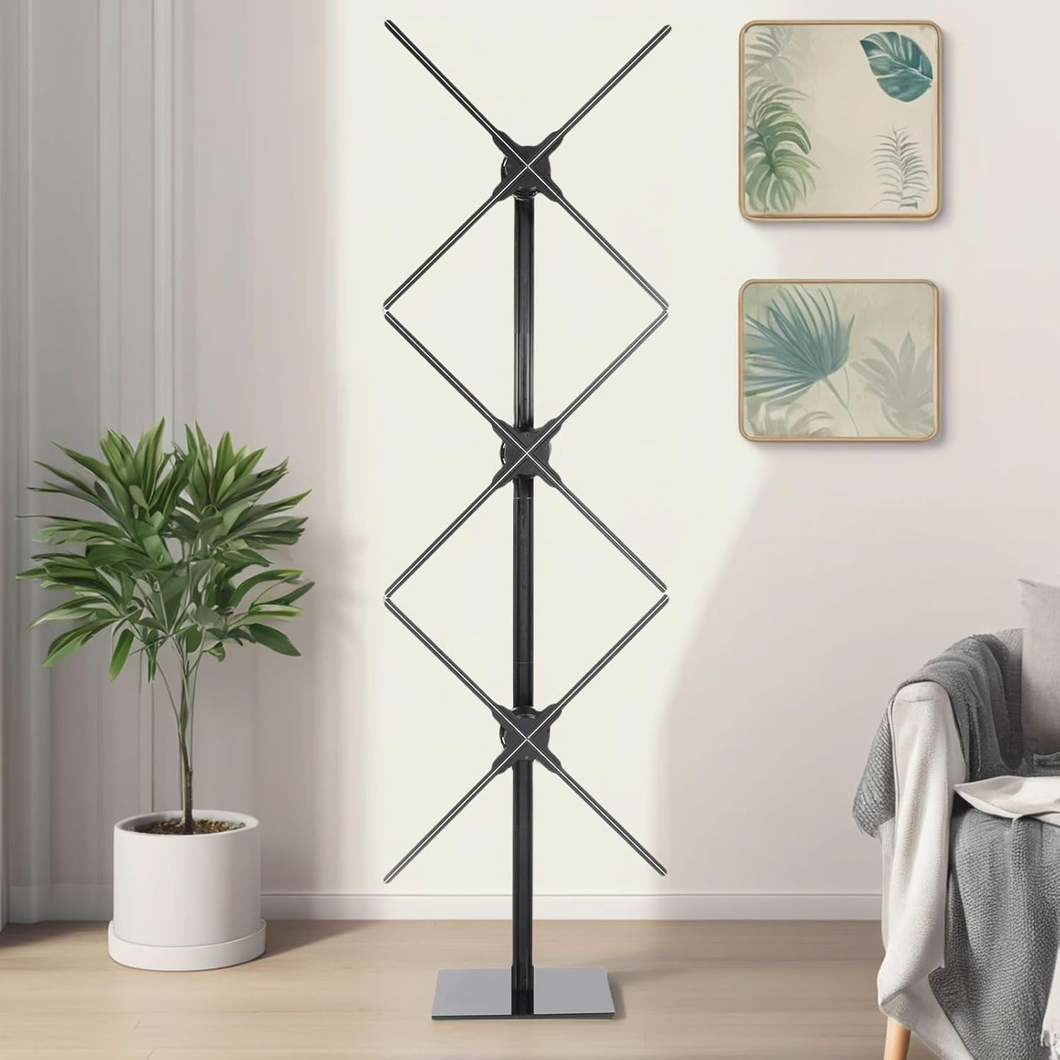 50-Inch Hologram Fan Christmas Tree Display with Bluetooth & Custom Videos