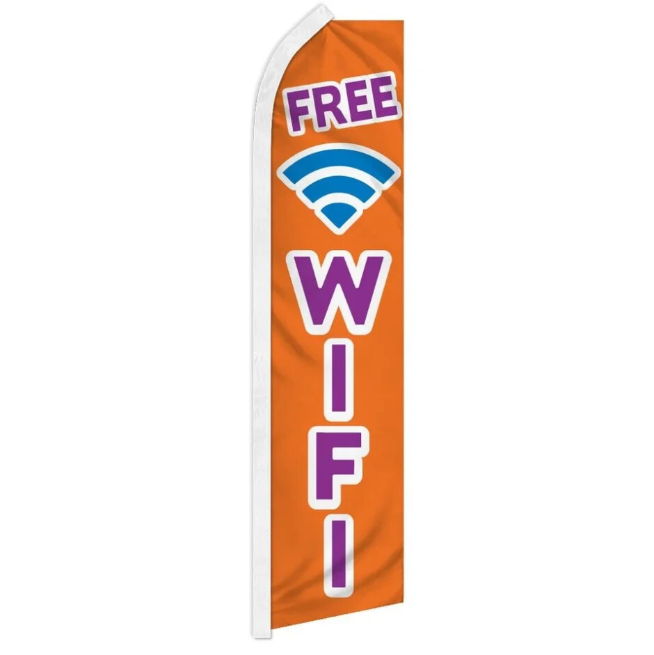 Free Wifi Swooper Advertising Banner Flag for Business Public Wifi Services