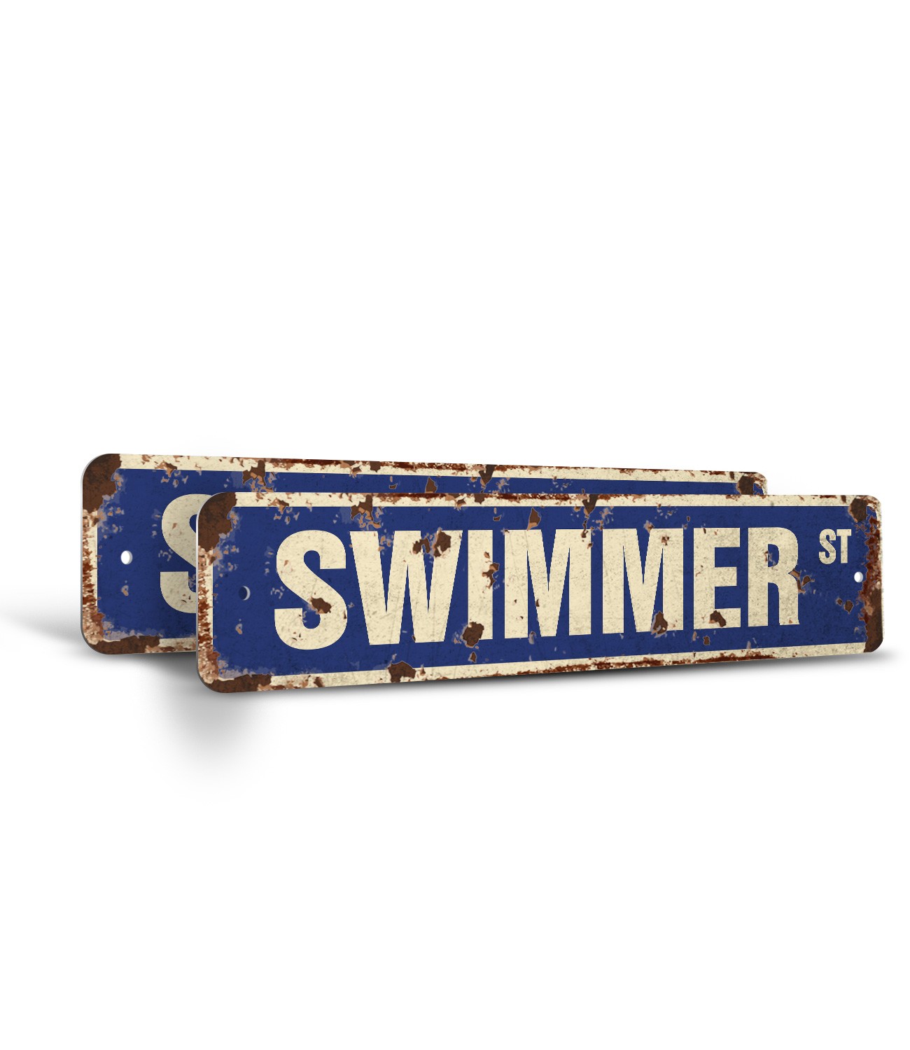 SWIMMER Vintage Style Rustic Street Sign Metal swimming lane pool team coach