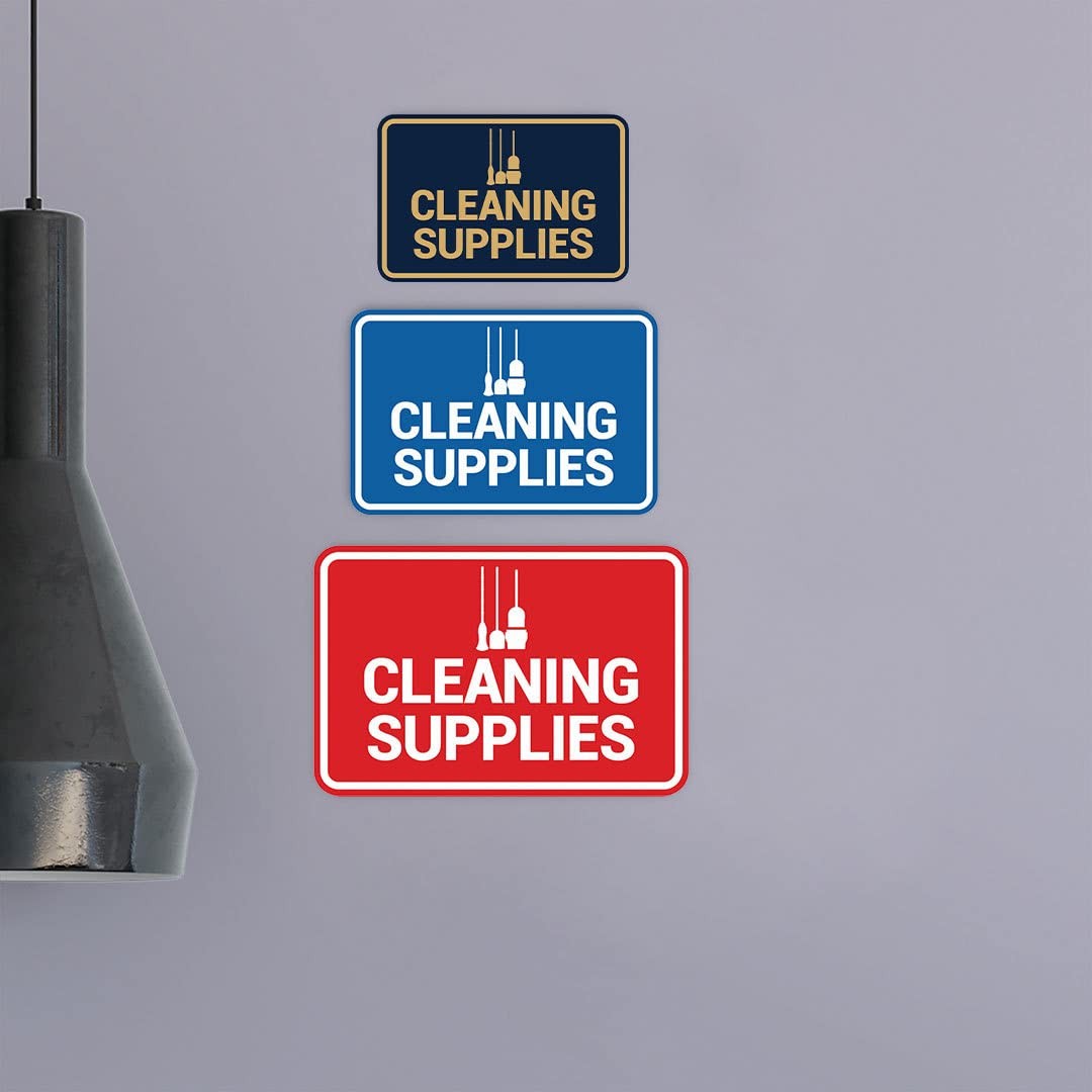 Classic Framed Cleaning Supplies Sign (Black) – Small 2 Pack