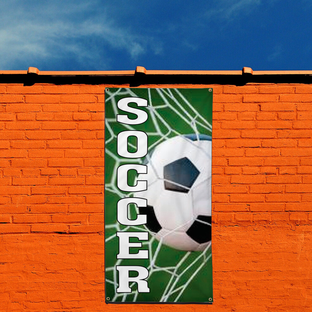 Vertical Vinyl Banner Multiple Sizes Soccer Sports Lifestyle Outdoor