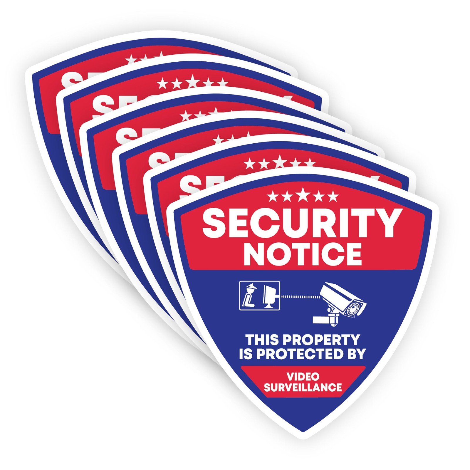 Sticky Expressions | Video Surveillance Sticker (6 Pcs), Size 3″ – Strong Adh…