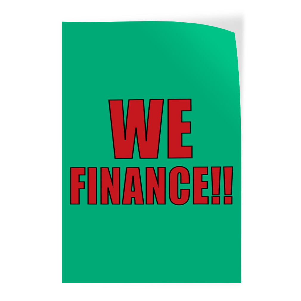 Door Decals Vertical Vinyl Stickers Multiple Sizes We Finance Green Business