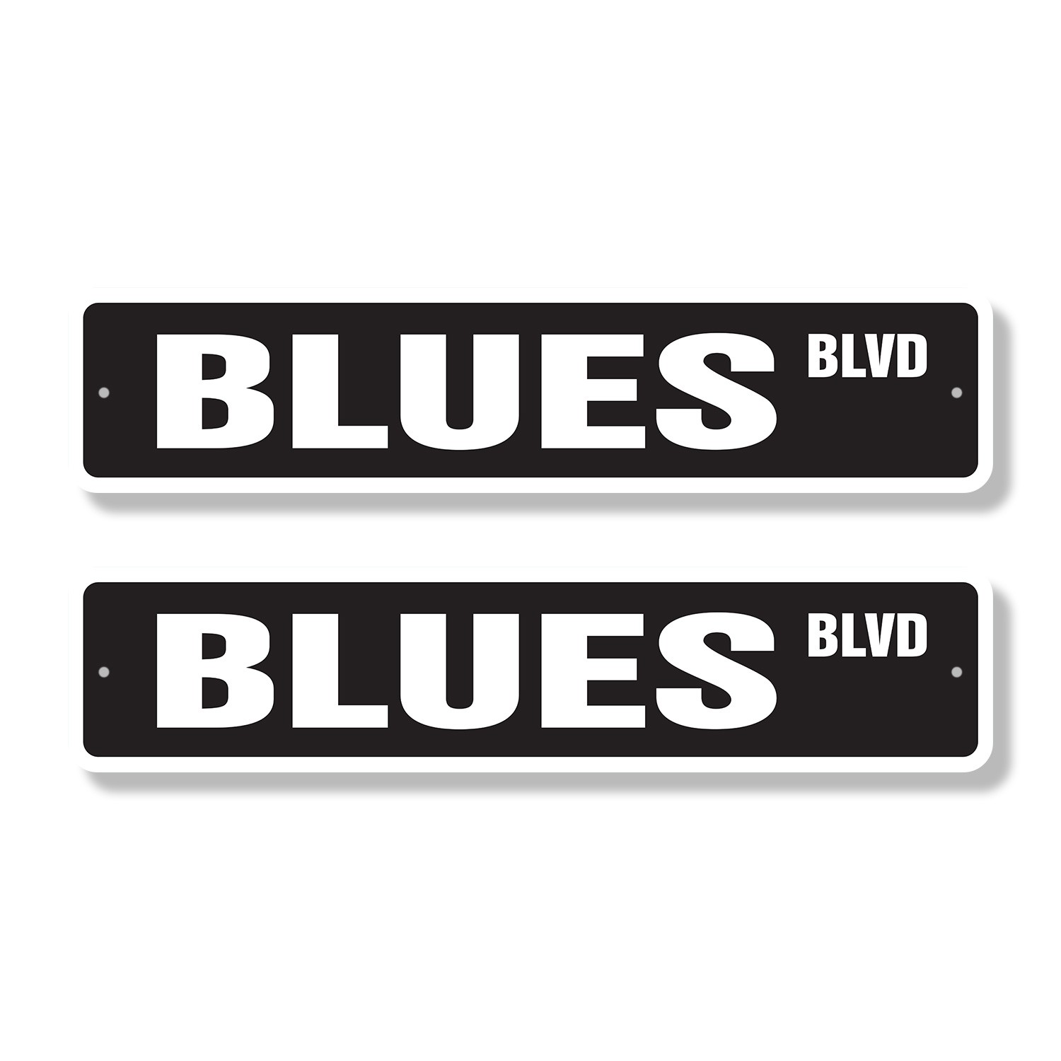BLUES Street Sign (2 Pack) Metal Plastic music musicians artists night club