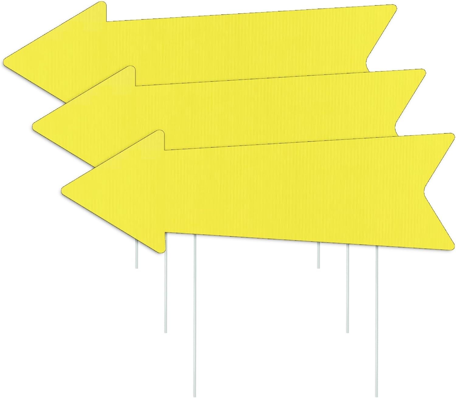 Durable 3-Piece Yellow Arrow Directional Signs – Easy Installation for Events